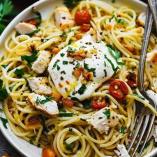 Chicken Spaghetti with Burrata Recipe
