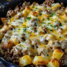 Cheesy One-Pan Meat & Potatoes Recipe
