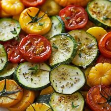 Roasted Garlic-Parmesan Zucchini, Squash, and Tomatoes Recipe