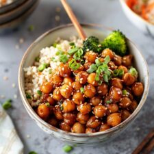 Vegan Sticky Sesame Chickpeas Recipe