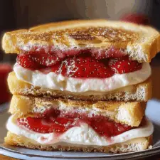 Tasty Fried Strawberry Cheesecake Sandwiches Recipe
