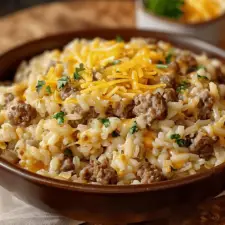 Cheesy Hamburger Rice Casserole-image