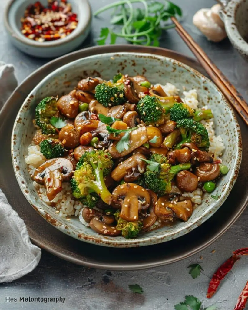 Broccoli and Mushroom Stir Fry - Recipes by Janet